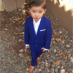 Black N Bianco Blue 3 Piece Slim Fit Suit- Size 4t